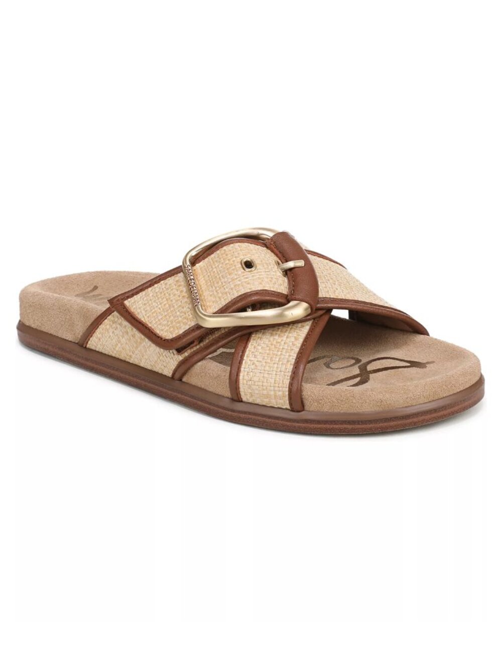 Sam Edelman Darla Crisscross Slide Sandals Linen Black Size 6.5 M NWT